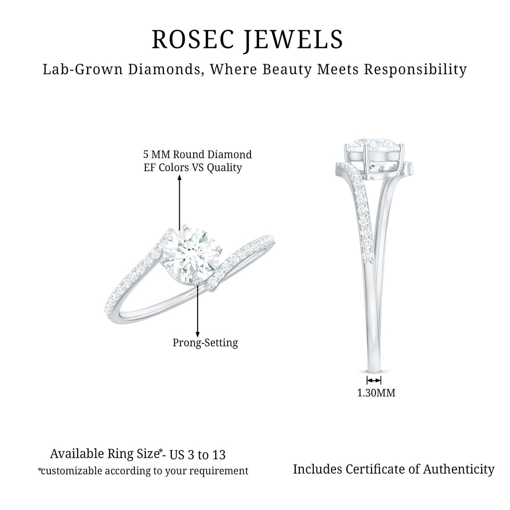 Lab Grown Diamond Solitaire Promise Engagement Ring