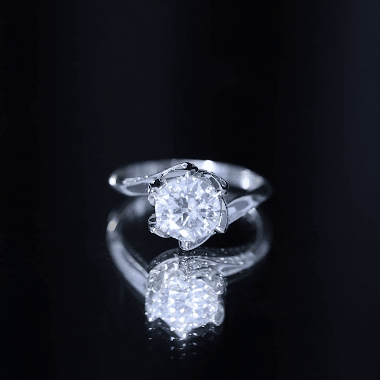 2 CT Moissanite Floral Engagement Ring in Bypass Shank