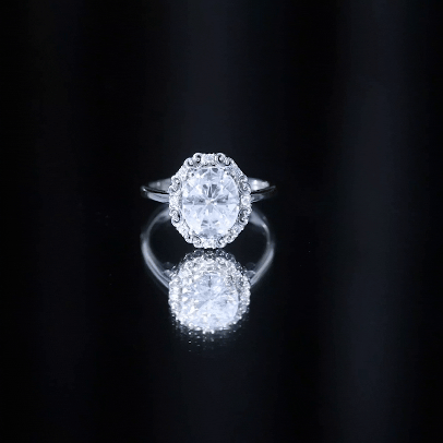 Vintage Style Moissanite 8X10 MM Oval Engagement Ring
