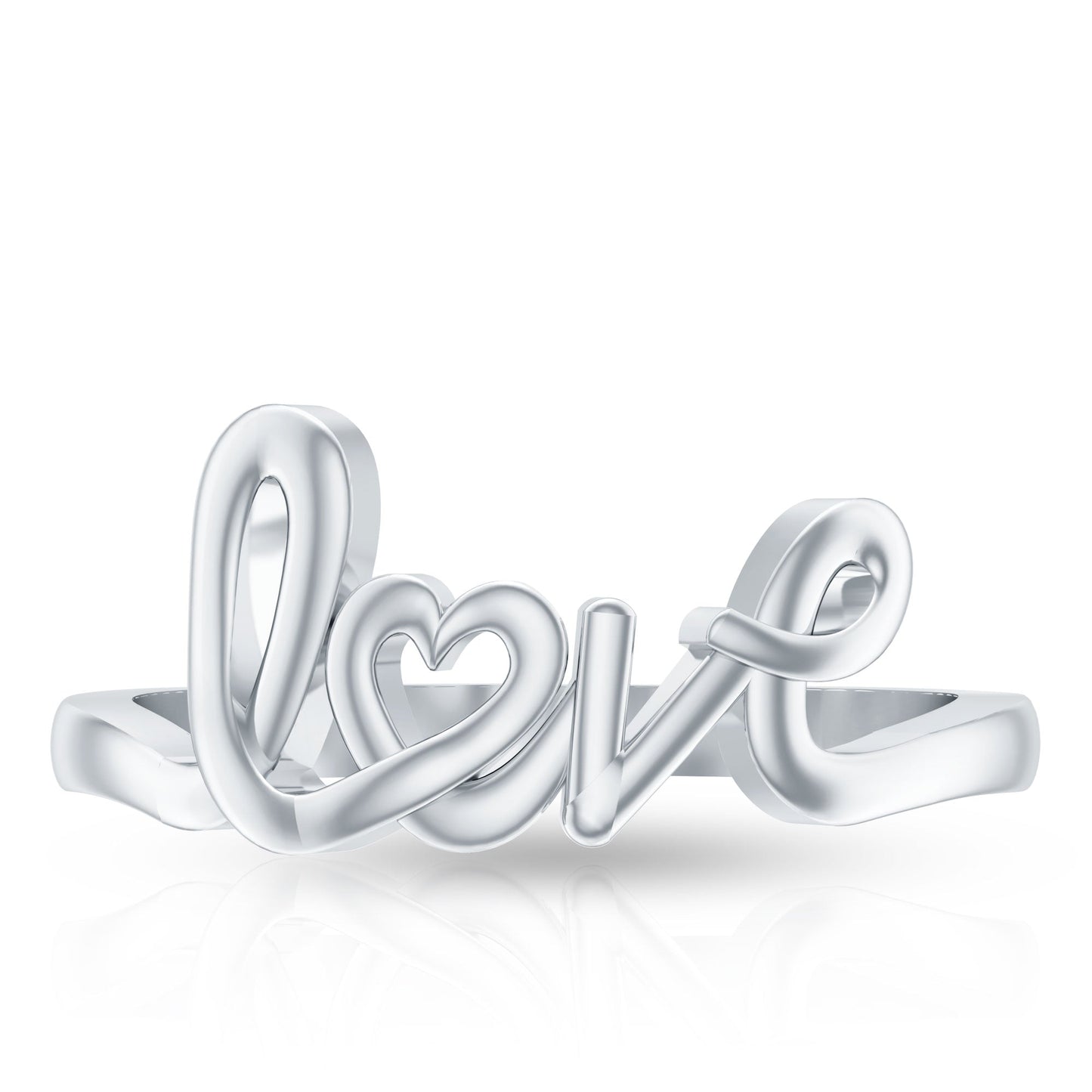 Script Love Ring in 14k Gold Plated Sterling Silver
