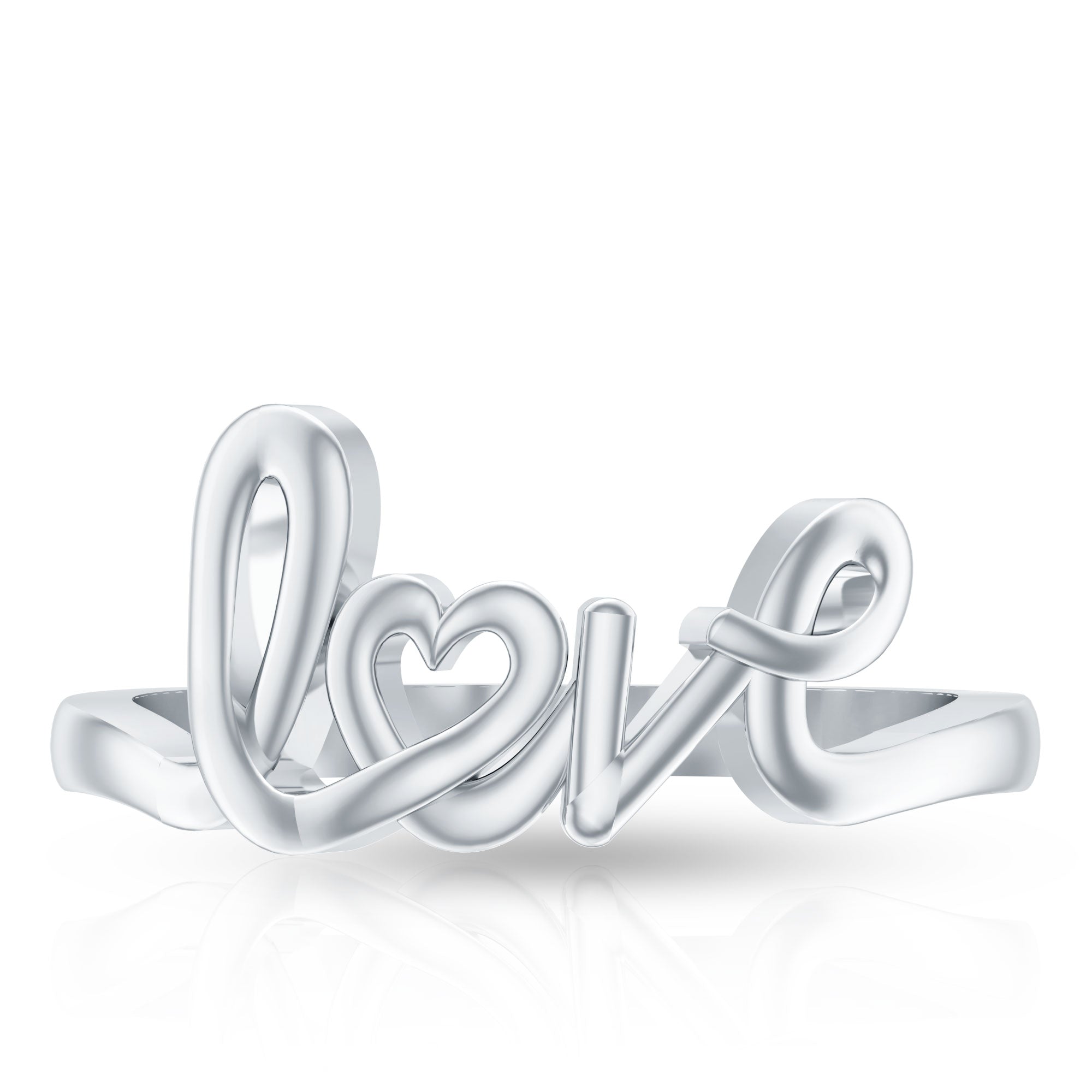 Script Love Ring in 14k Gold Plated Sterling Silver