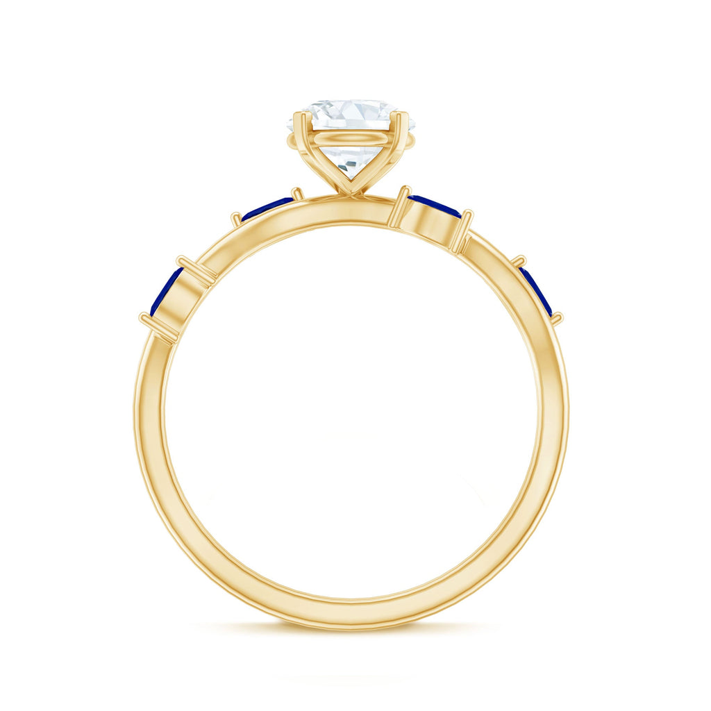 Certified Lab Grown Diamond Engagement Ring with Sapphire