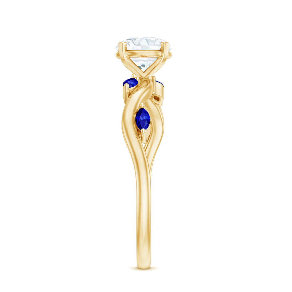 Certified Lab Grown Diamond Engagement Ring with Sapphire