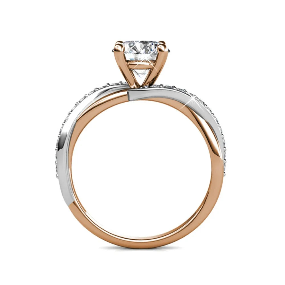 Twist Eternity Ring │ Pavé Crystals │ Platinum-Plated