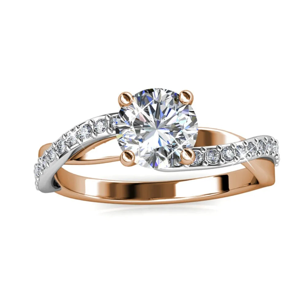 Twist Eternity Ring │ Pavé Crystals │ Platinum-Plated
