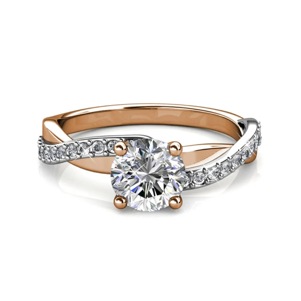 Twist Eternity Ring │ Pavé Crystals │ Platinum-Plated