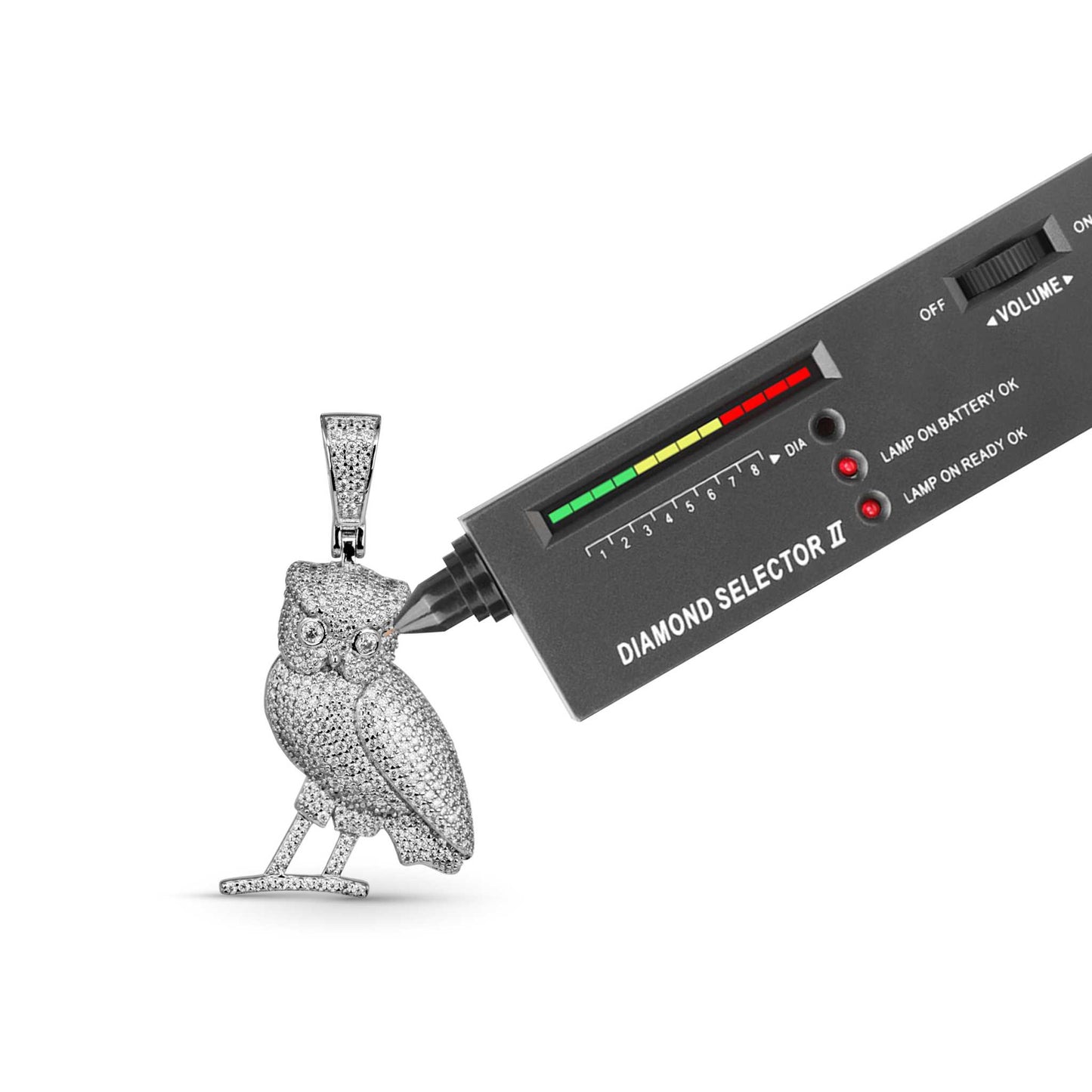 2 TCW Moissanite Owl Pendant 925 Sterling Silver