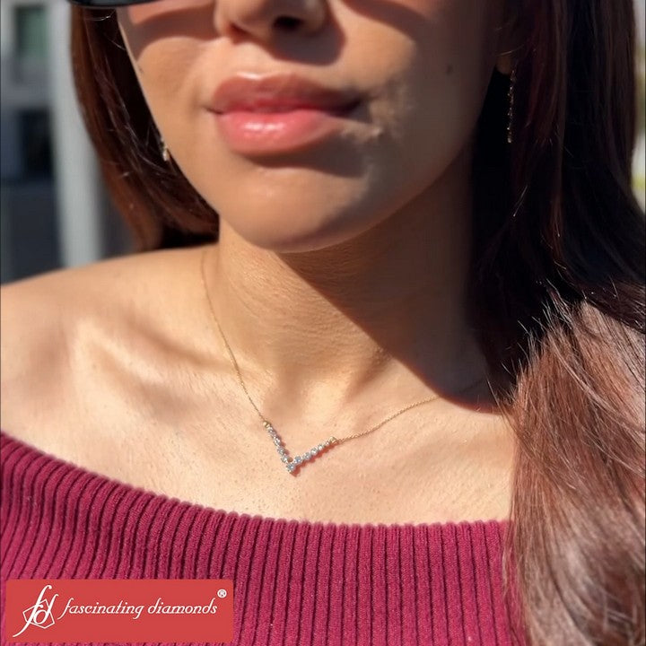 Round Graduated V-Necklace