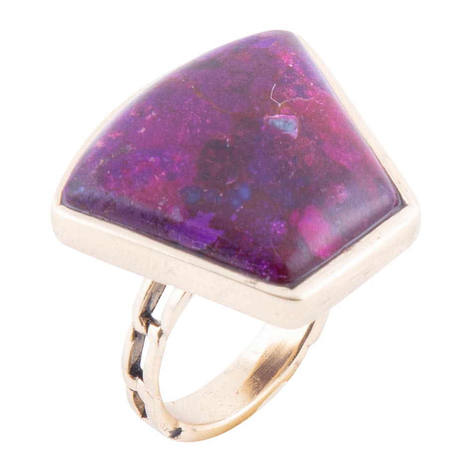Athena Purple Turquoise Statement Golden Ring