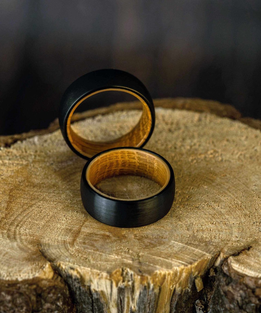 Plain Whiskey Barrel Tungsten Carbide Ring