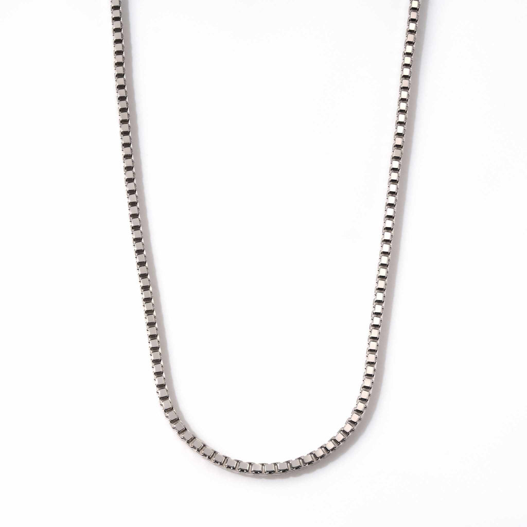 Box Chain 925 Sterling Silver – High Polish Rhodium Plated Necklace 1 - 3 mm