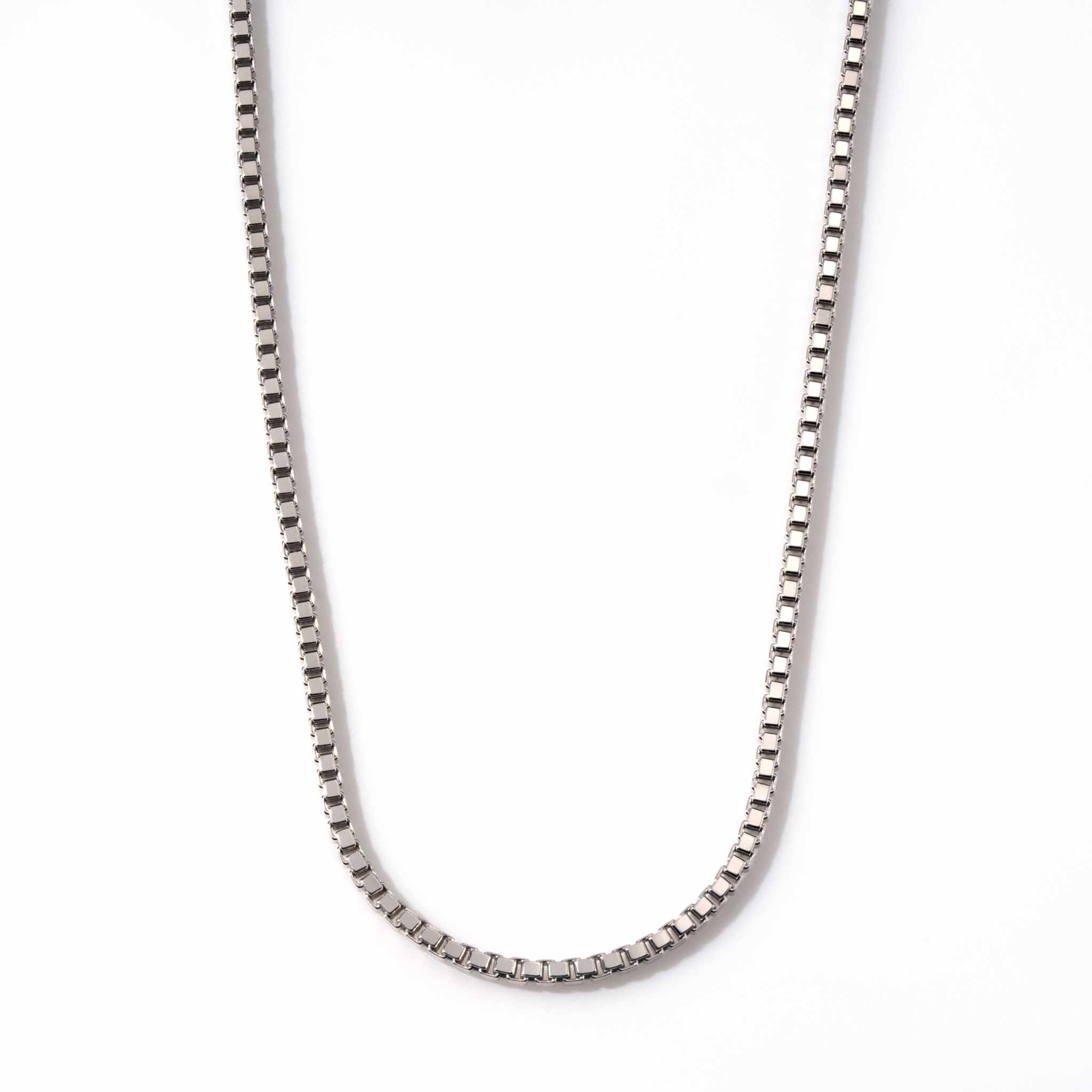 Box Chain 925 Sterling Silver – High Polish Rhodium Plated Necklace 1 - 3 mm