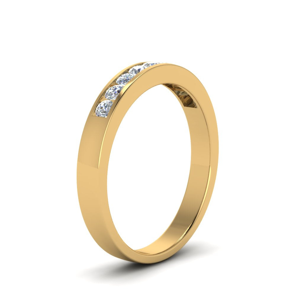 Channel 9 Stone Mens Wedding Ring