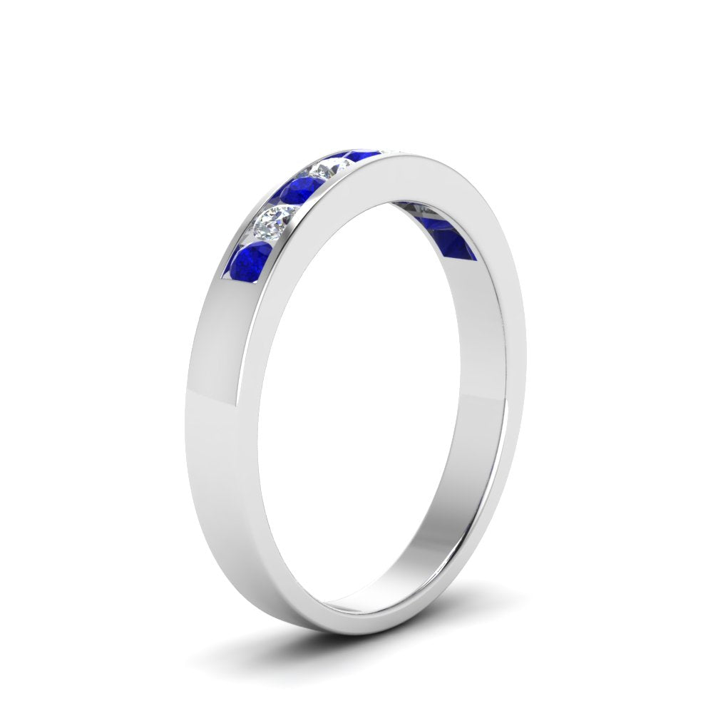 Channel 9 Stone Mens Wedding Ring
