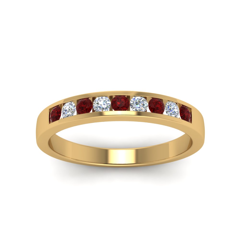 Channel 9 Stone Mens Wedding Ring