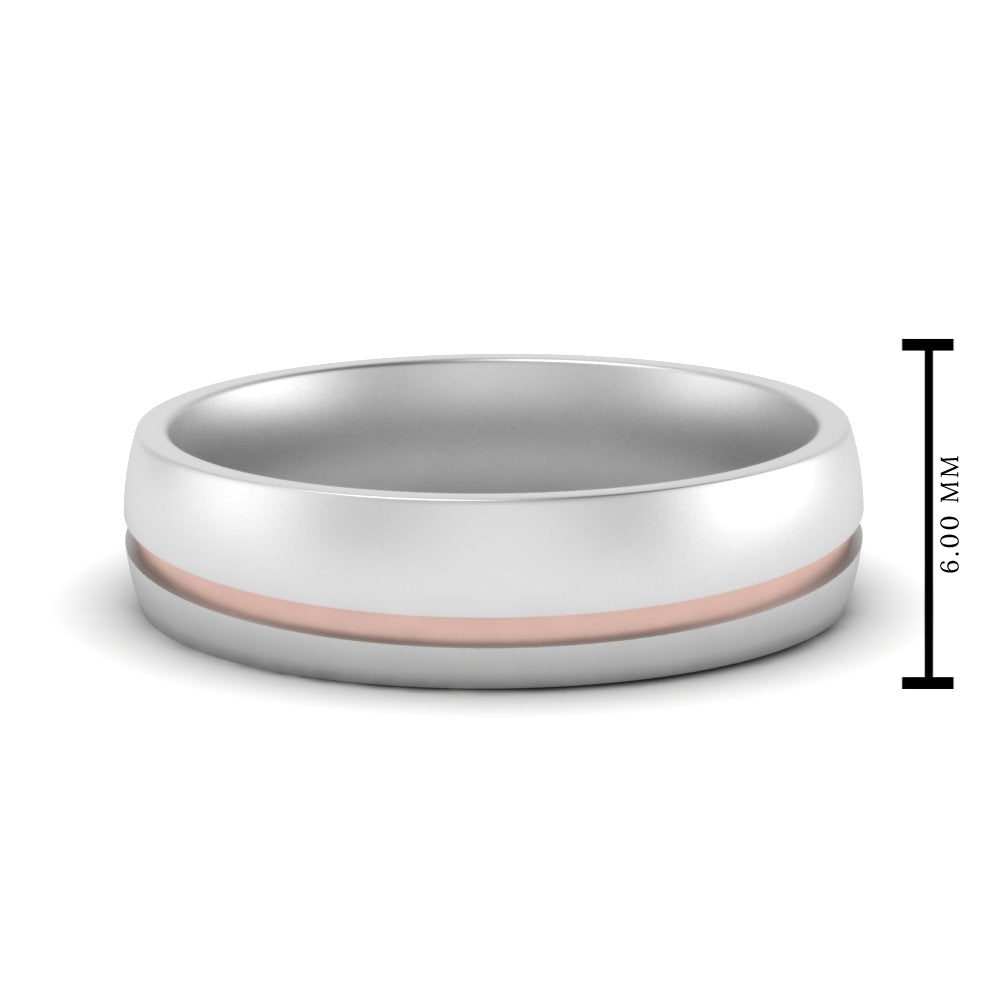 Comfort Fit 2 Tone Mens Wedding Band