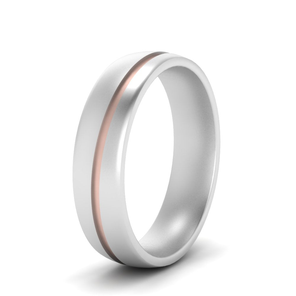 Comfort Fit 2 Tone Mens Wedding Band