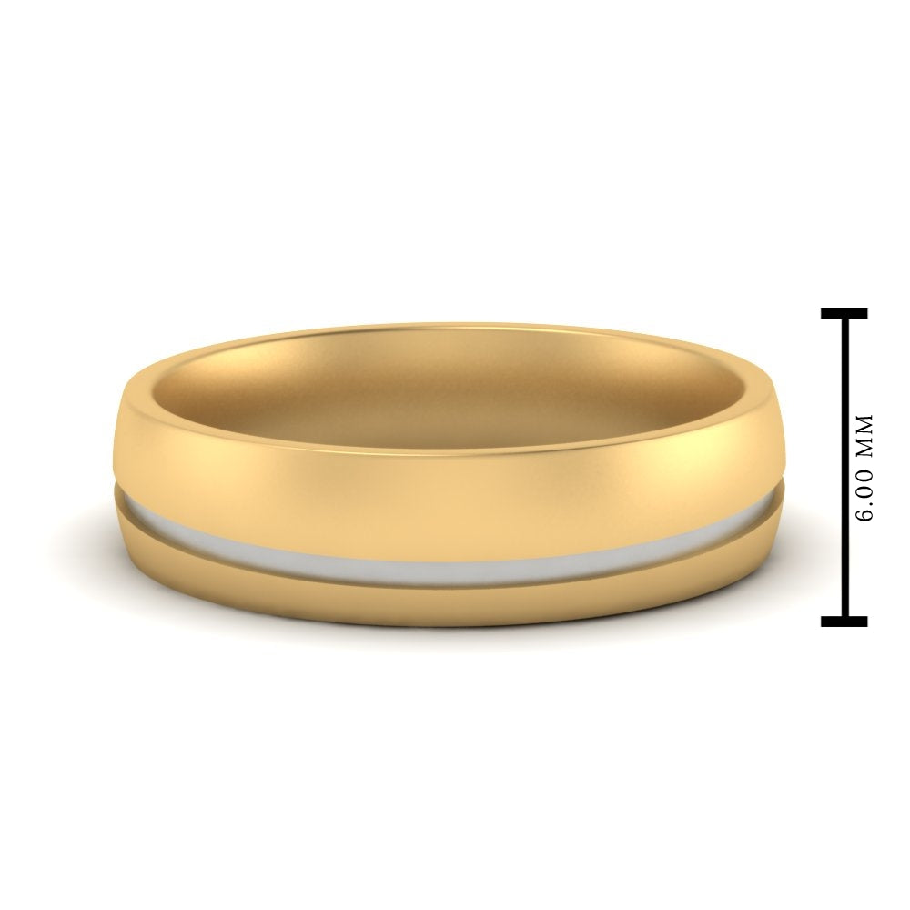Comfort Fit 2 Tone Mens Wedding Band