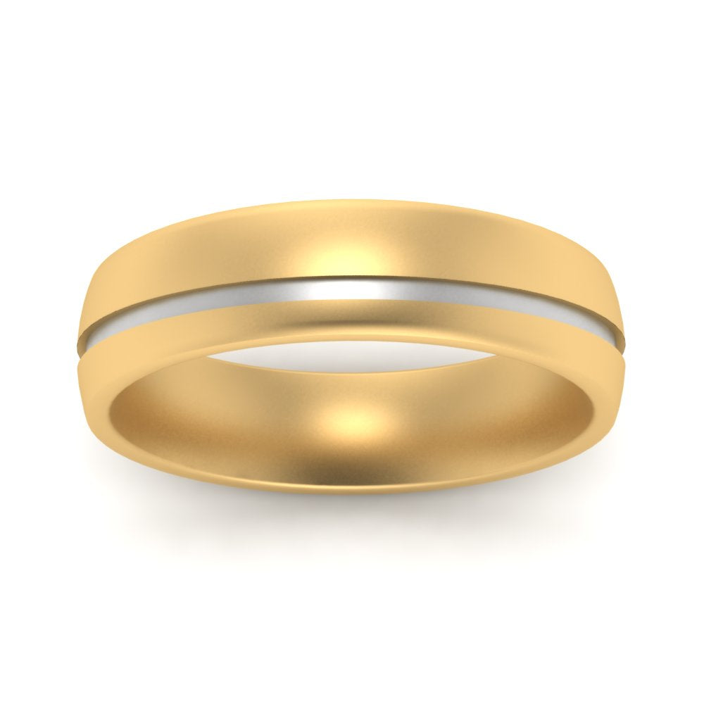 Comfort Fit 2 Tone Mens Wedding Band
