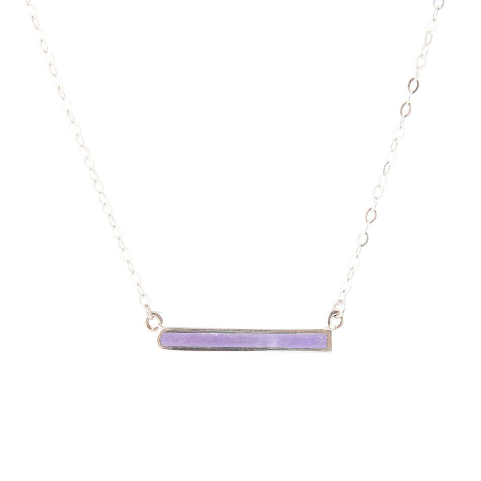 Dainty Amethyst Bar Necklace