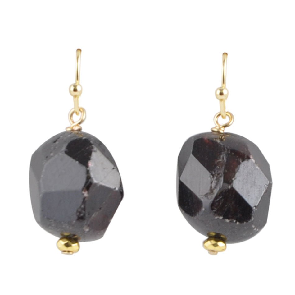 Dark Purple Garnet Drop Earring