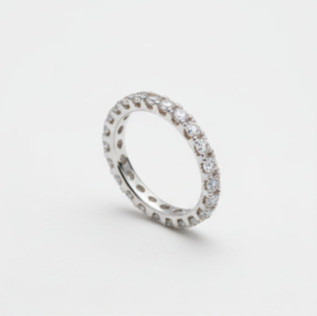 White Gold Plated Simple Moissanite Ring | 925 Sterling Silver | GRA Certified — New Standard Fine Jewelry Co.