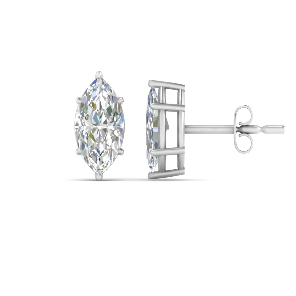 Marquise Diamond 6 Prong Stud Earrings