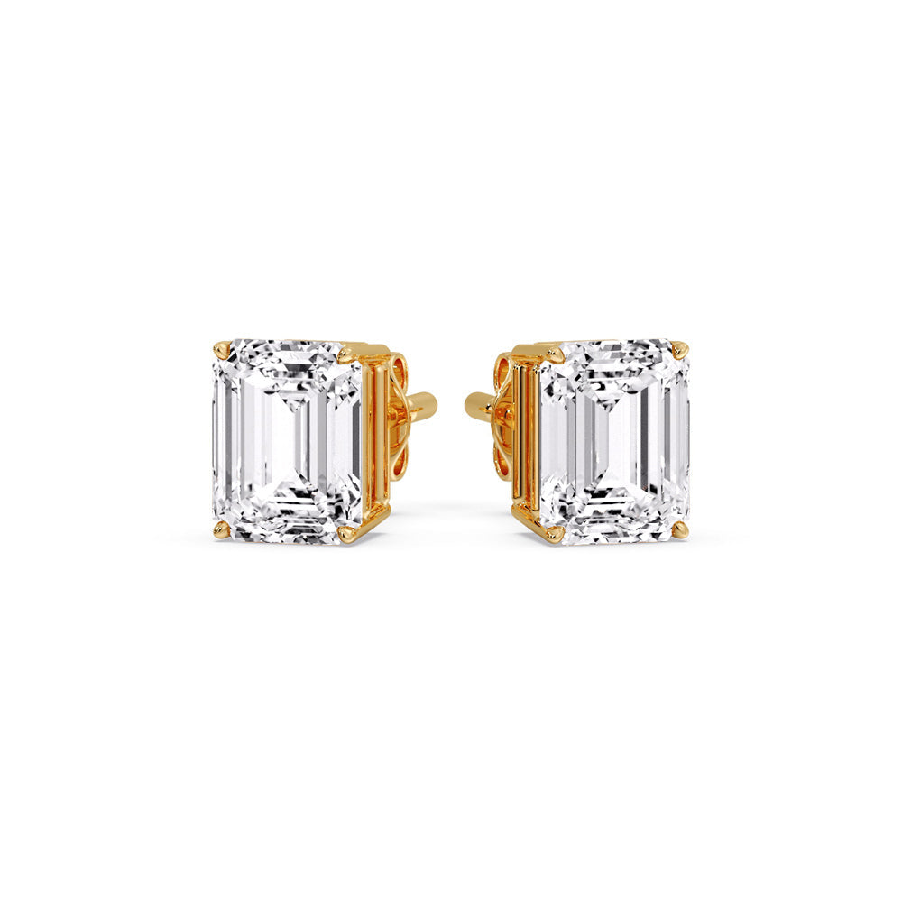 Emerald Cut Diamond Stud Earrings