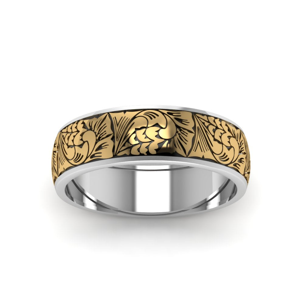 Engraved Mens Wedding Band