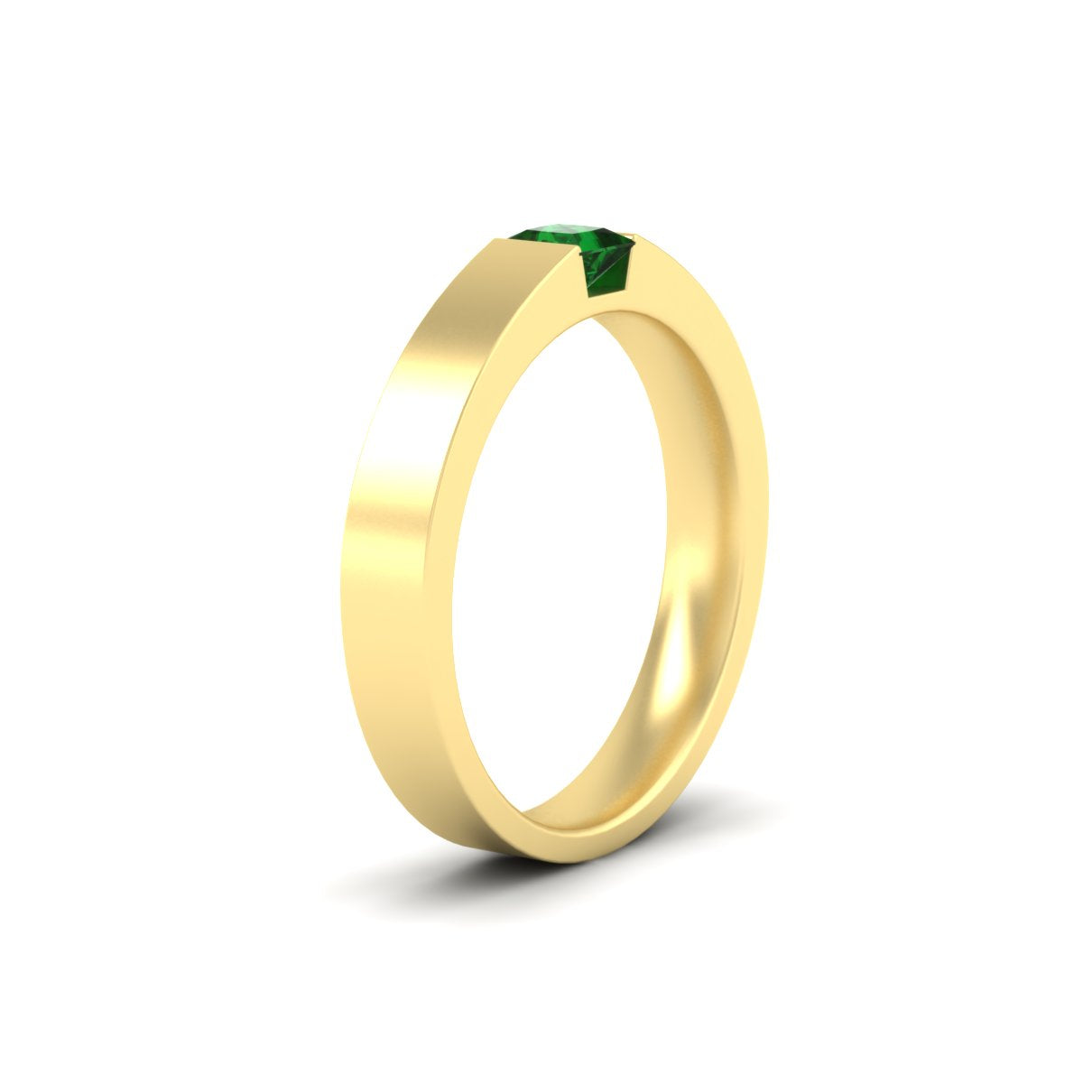 Half Bezel Solitaire Mens Engagement Ring