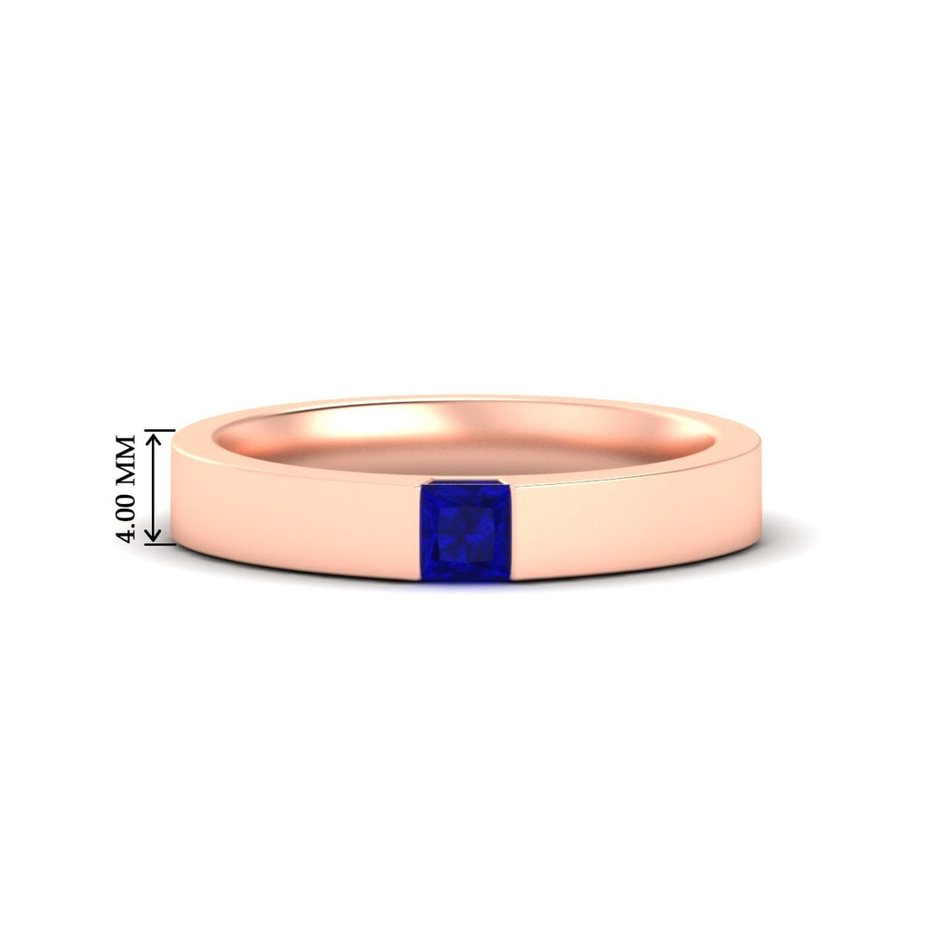 Half Bezel Solitaire Mens Engagement Ring