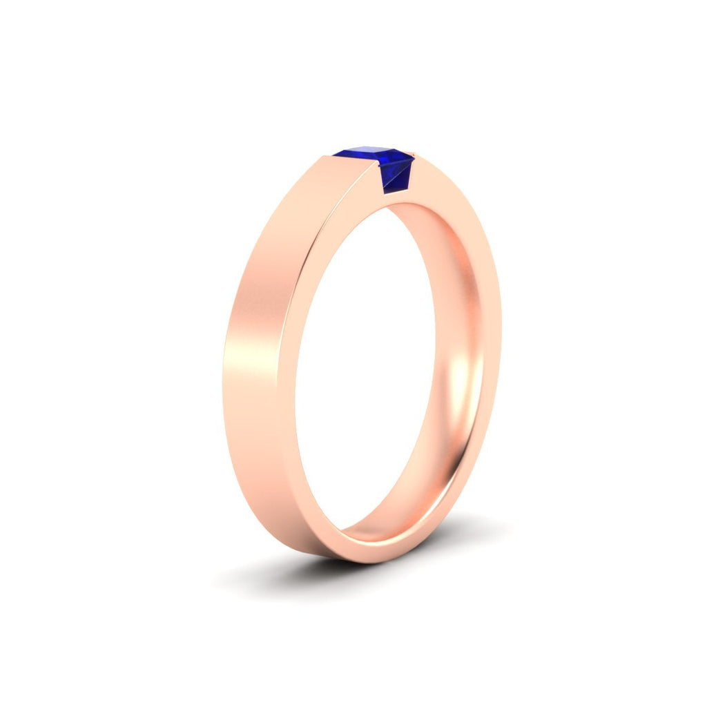 Half Bezel Solitaire Mens Engagement Ring