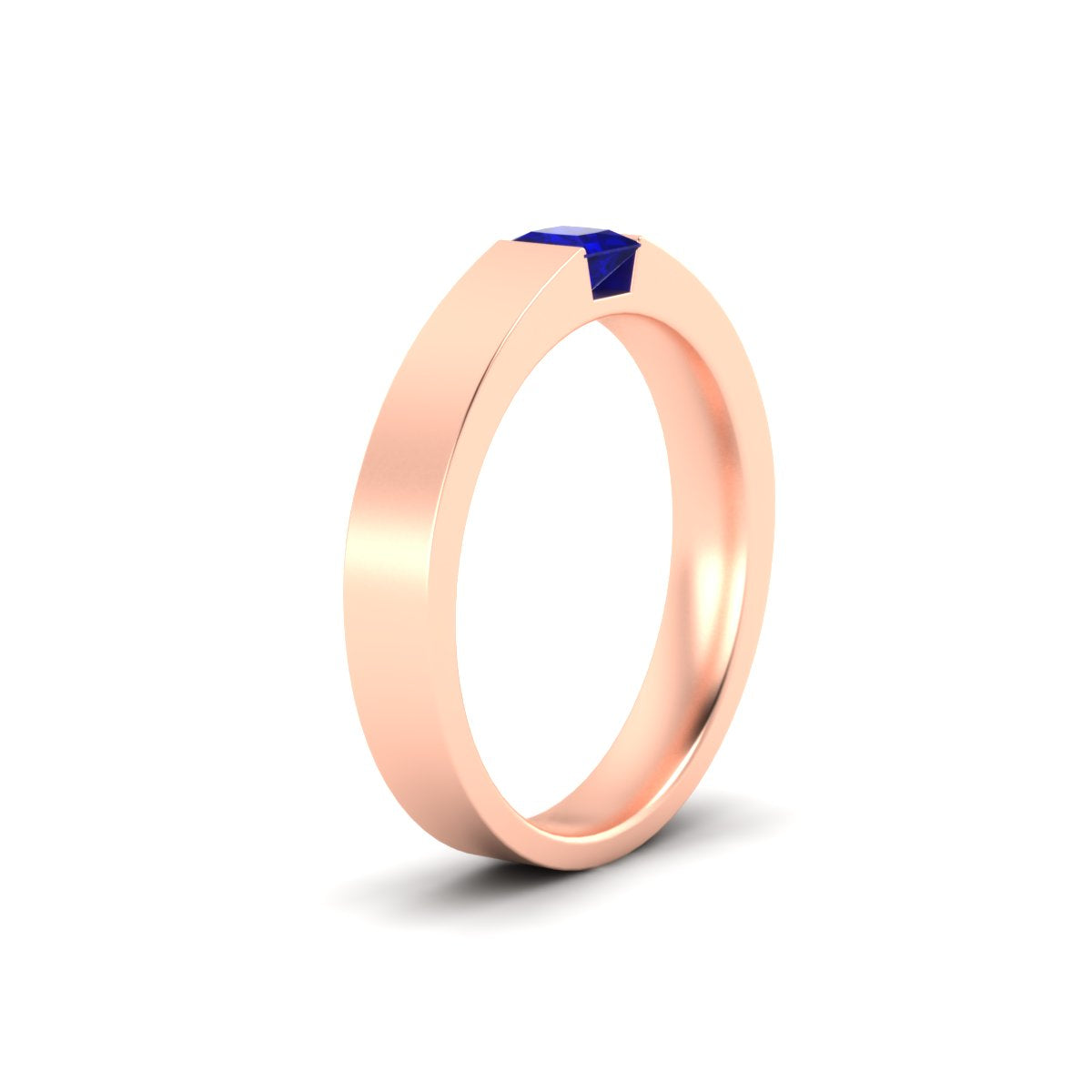 Half Bezel Solitaire Mens Engagement Ring