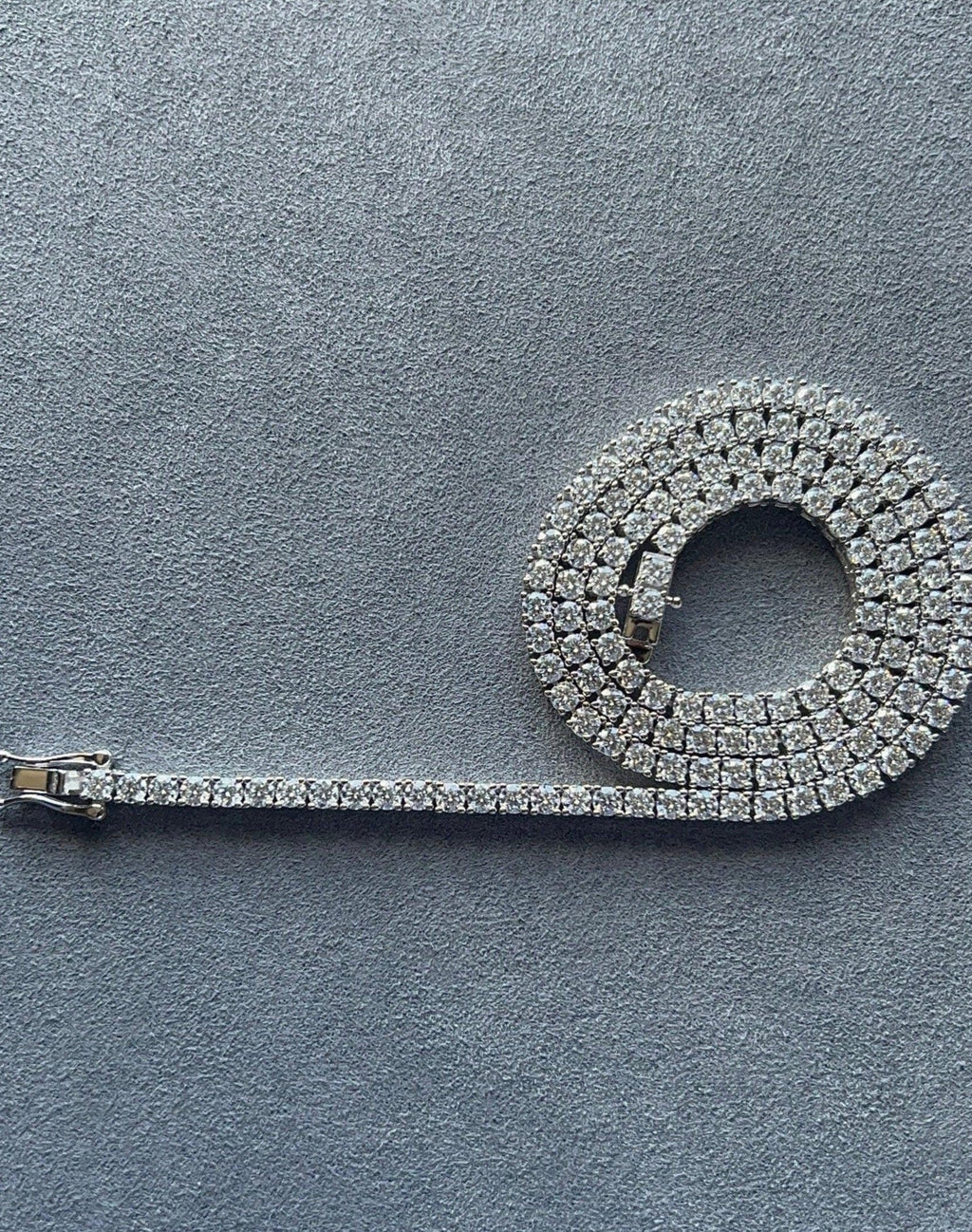 3MM Moissanite Tennis Necklace in Solid 925 Silver