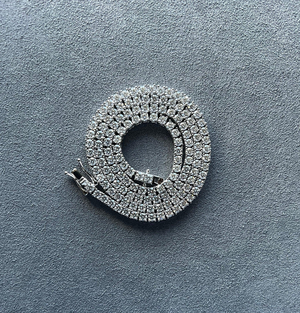 3MM Moissanite Tennis Necklace in Solid 925 Silver