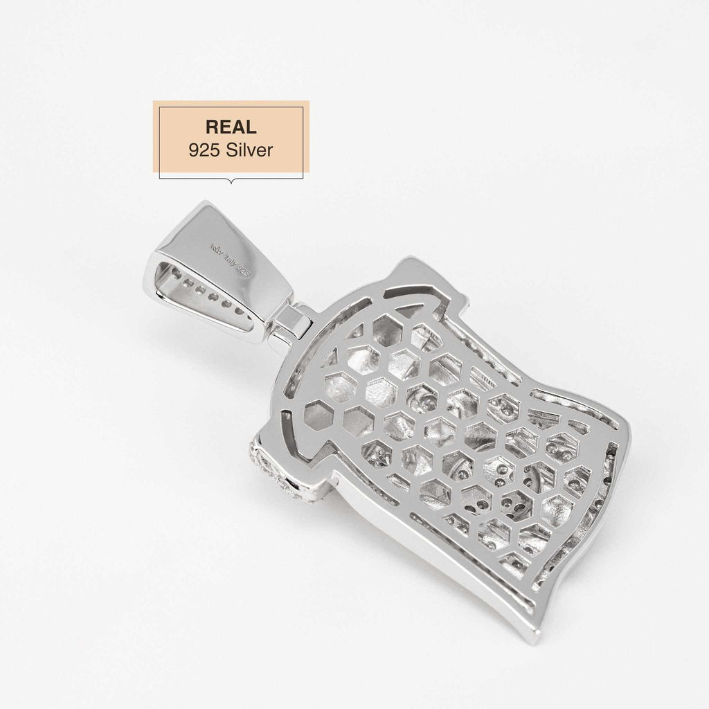 Moissanite Jesus Head Piece Pendant 925 Sterling Silver