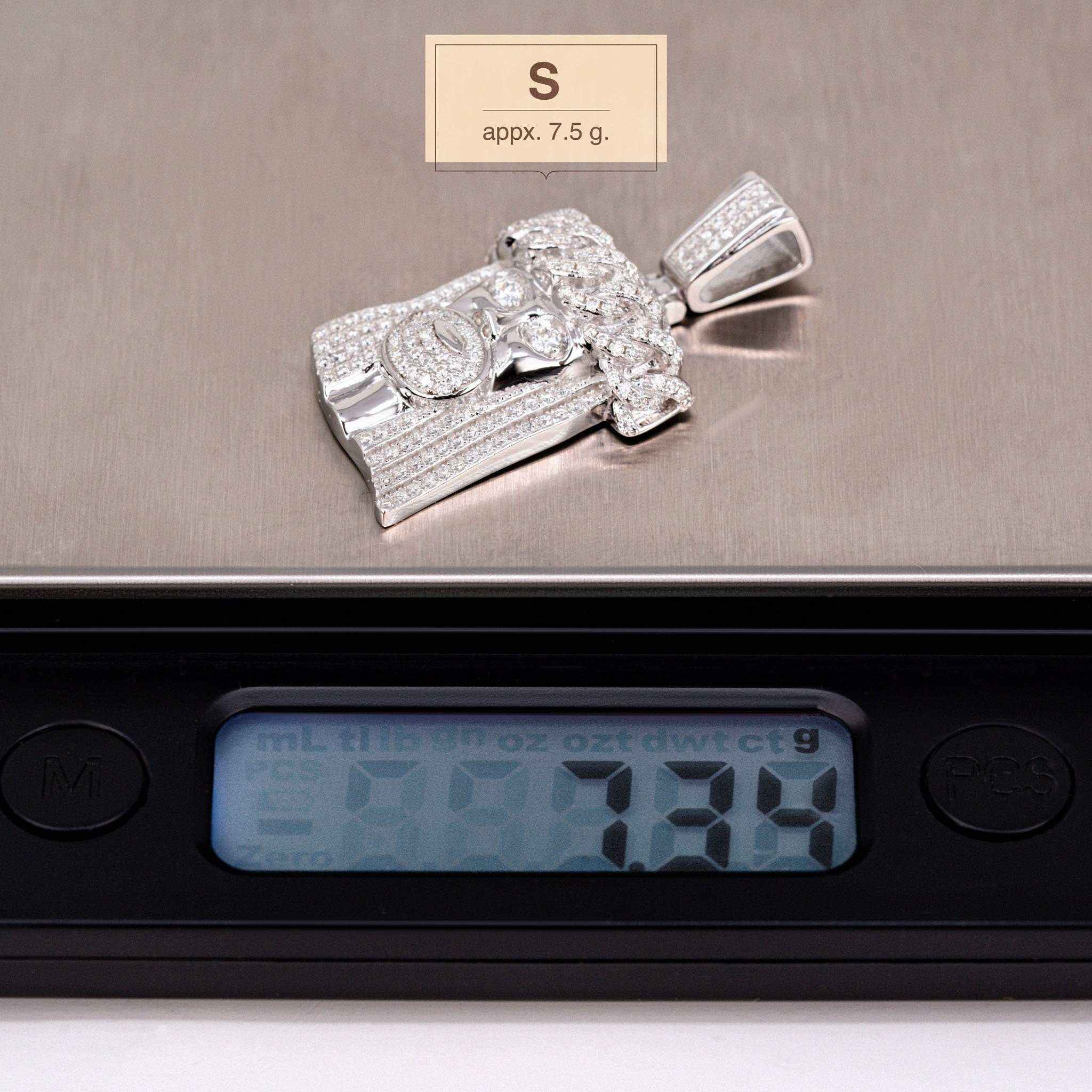 Moissanite Jesus Head Piece Pendant 925 Sterling Silver