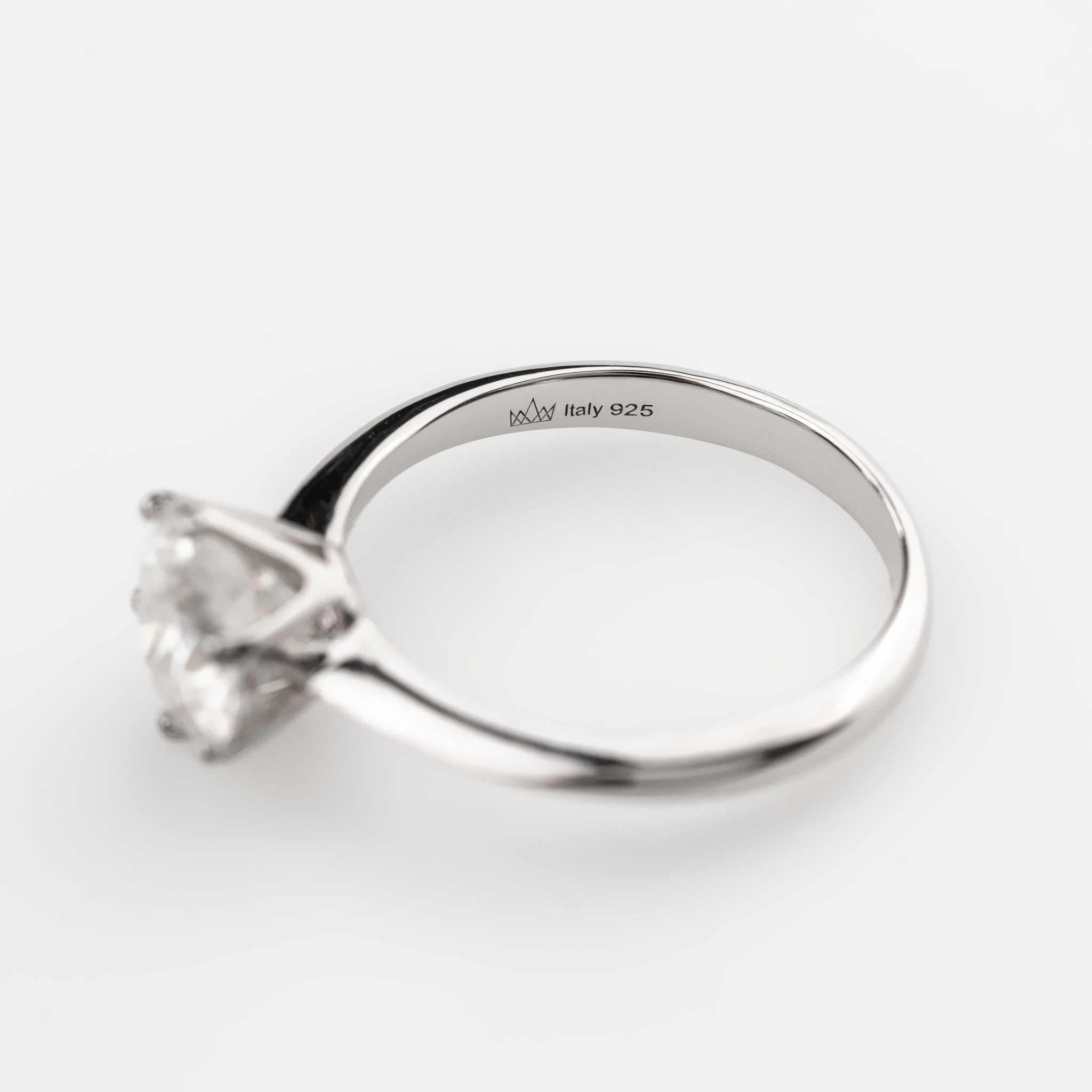 Moissanite 0.5-2 TCW Solitaire Engagement Ring - 925 Sterling Silver