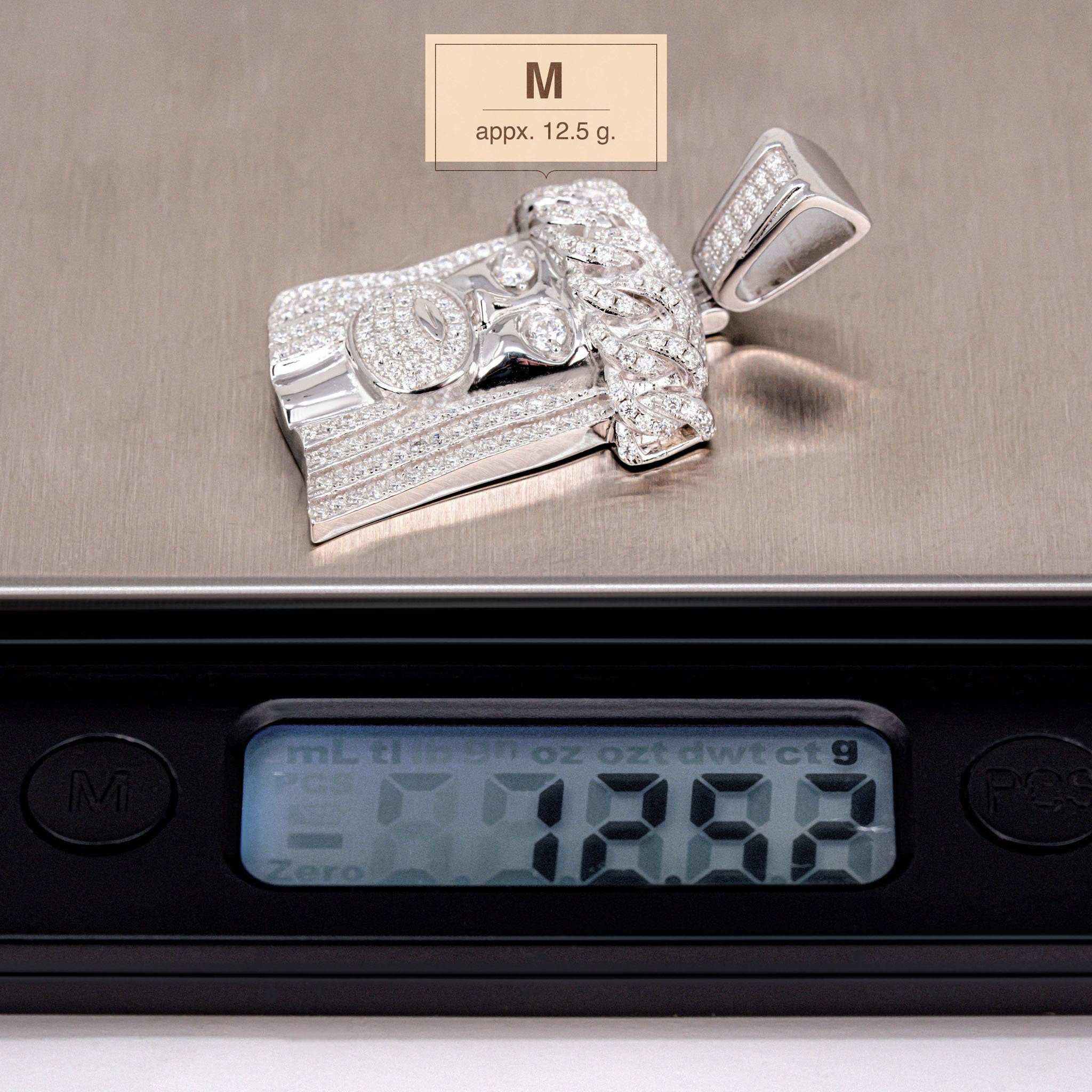 Moissanite Jesus Head Piece Pendant 925 Sterling Silver