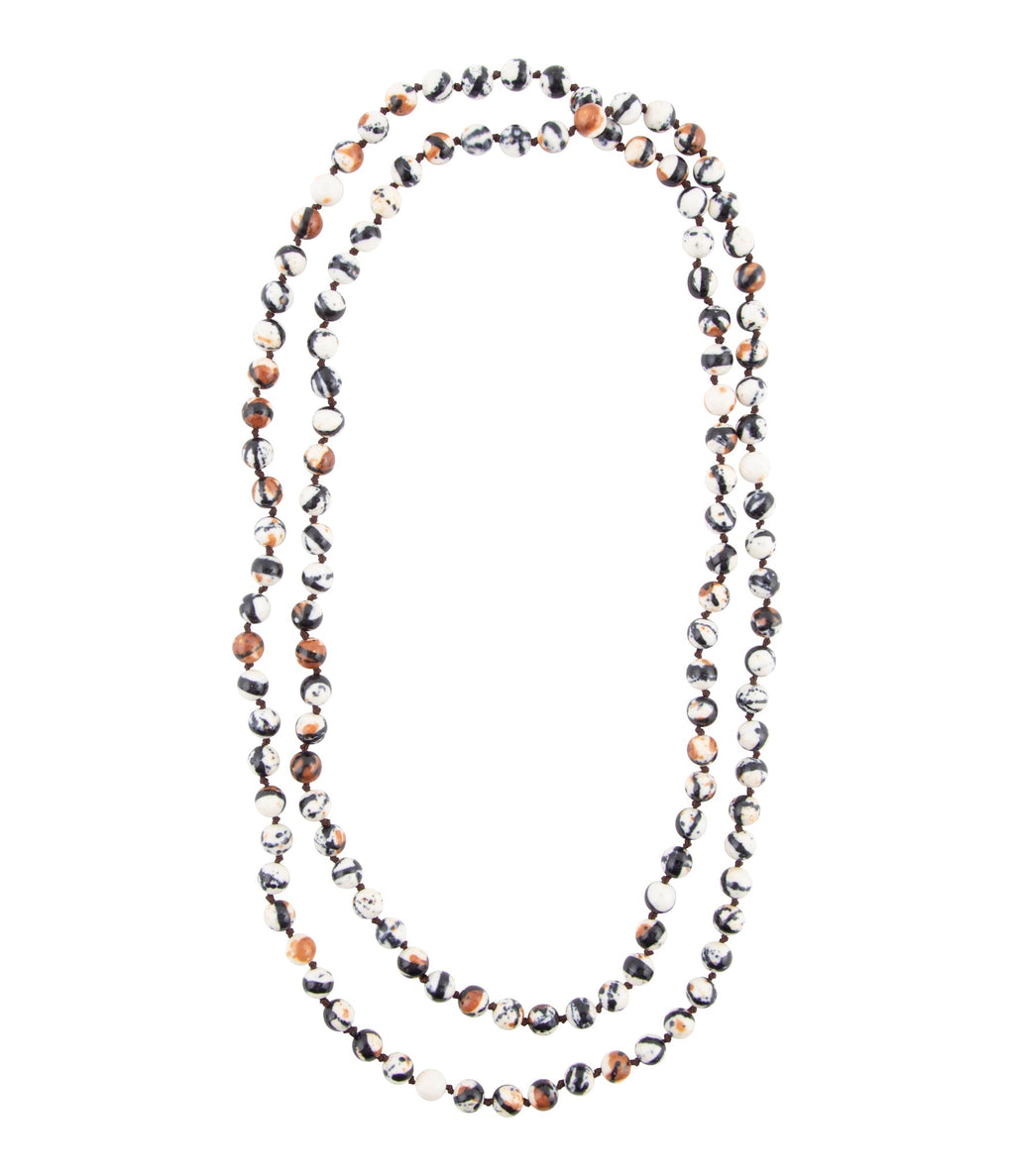 Immeasurable Jasper Black and White Wrap Necklace