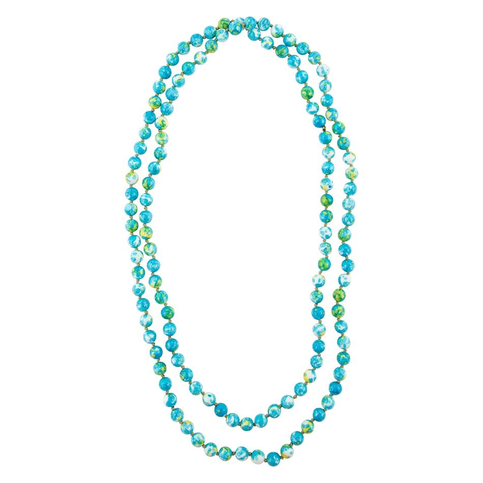 Immeasurable Ocean jade Blue Knotted Necklace