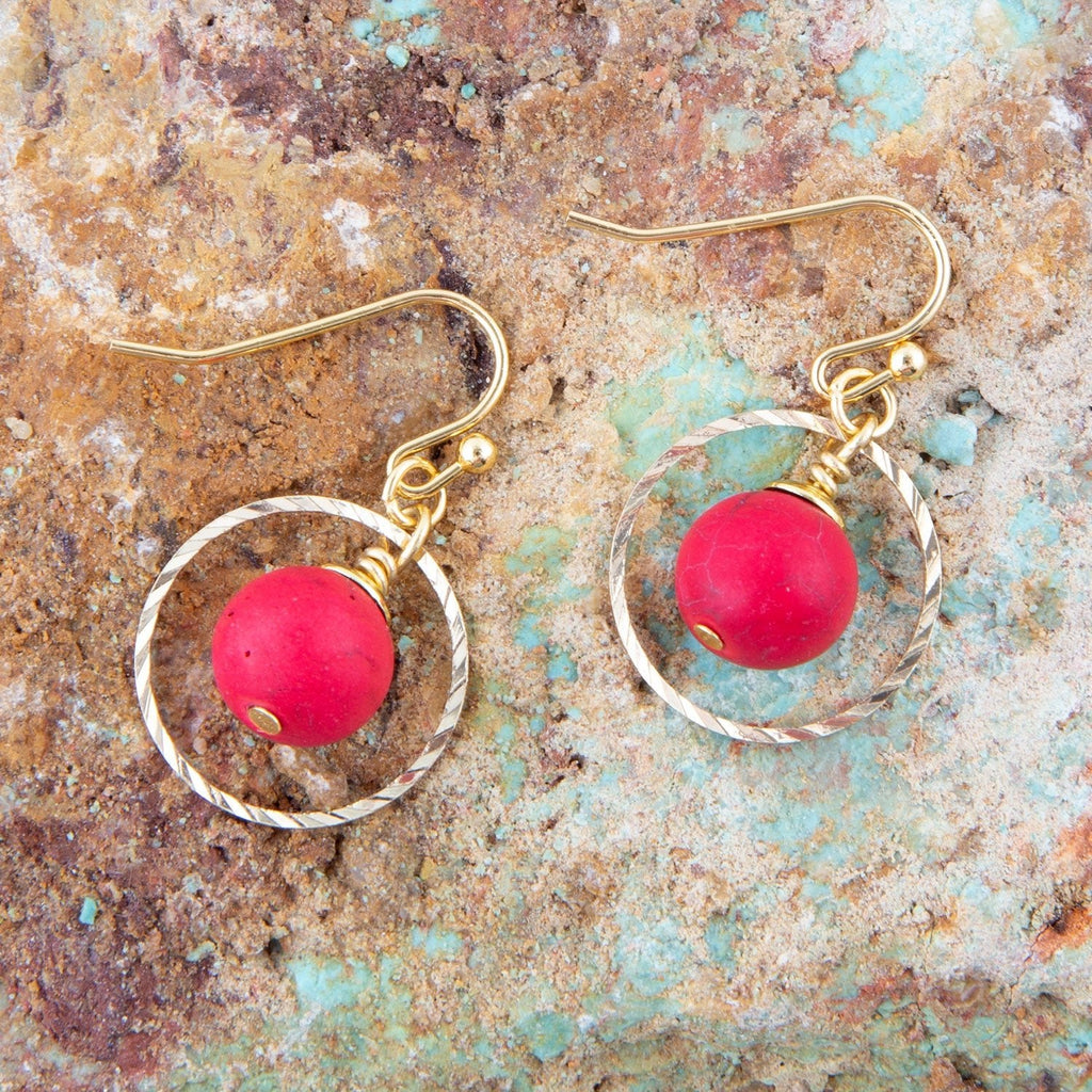 In The Loop Red Magnesite Earrings