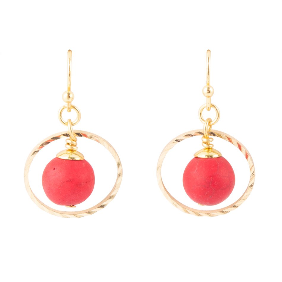In The Loop Red Magnesite Earrings