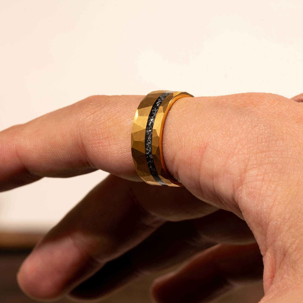 Infinite Meteorite Tungsten Carbide Ring