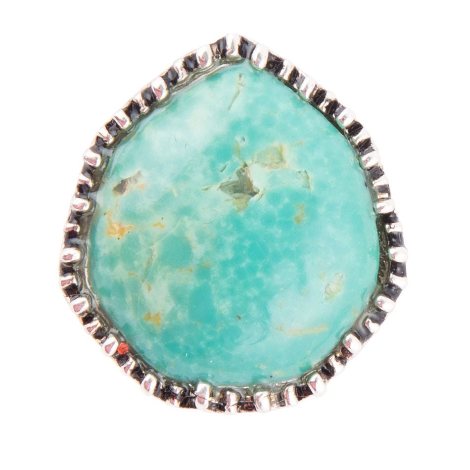Intricate Green Turquoise and Sterling Silver Ring