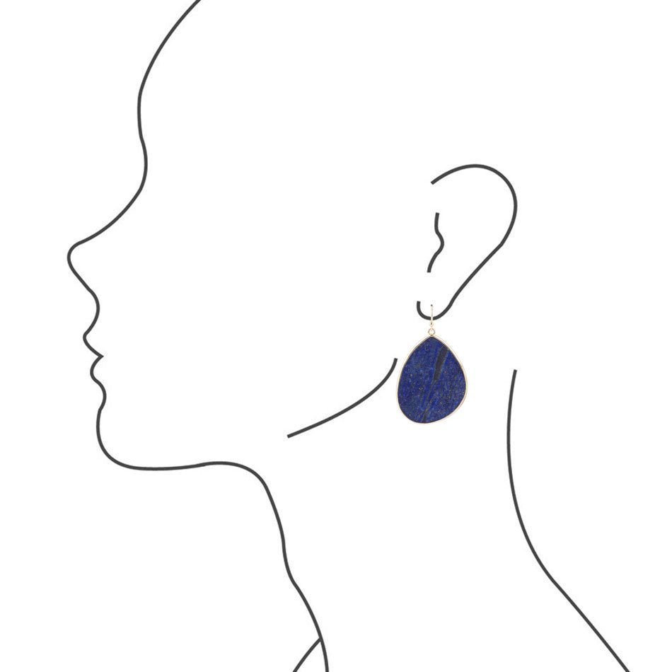 Lapis Slab Drop Earrings