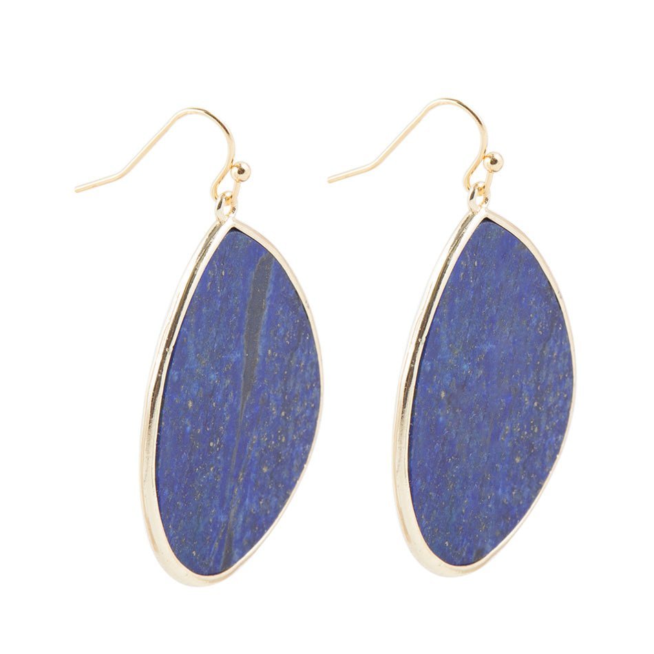 Lapis Slab Drop Earrings
