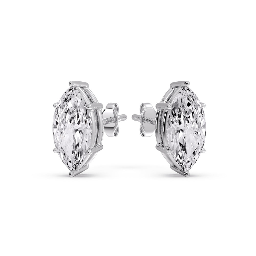 Marquise Diamond 6 Prong Stud Earrings