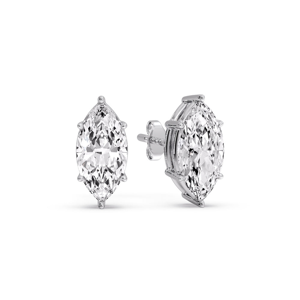 Marquise Diamond 6 Prong Stud Earrings