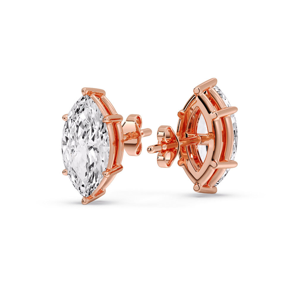 Marquise Diamond 6 Prong Stud Earrings